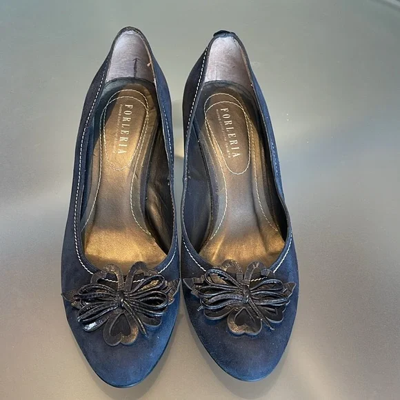 Wedge Heels in Blue Suede - sz 7.5 - Picture 3 of 11